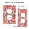 thumbnail image 3 of KLL Small Coral Red Flowers Pattern Electrical Outlet Covers, 3" x 5" 1 Pack Electric Receptacle Plug Covers for Decorator Receptacle Outlet & Switch-Style S, 3 of 6