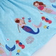 thumbnail image 7 of Girls School Uniform Lightweight Ruffle Ruched Flutter Sleeve Crew Neck Cartoon Print Dress Back-To-School Girls Dresses 2 Years, 7 of 7
