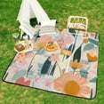 thumbnail image 6 of Bohemian Color Outdoor Picnic Blanket, Foldable Waterproof Beach Mat, Portable Beach Blanket for Beach Camping, Hiking, Family Concerts, 6 of 7