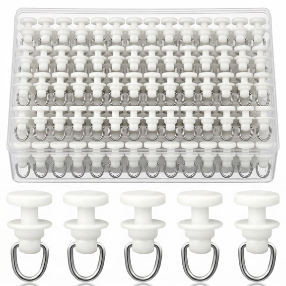 Lsupdaol Plastic Curtain Track Hooks Ceiling Sliding Curtain Glider Accessories for Living Bedroom Shower Privacy Rv Garage Divider Track and Hooks(50 Pcs)