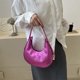 thumbnail image 2 of Bolso de mano para mujer, Bolso de hombro de cuero PU, Bolso de mano elegante, Bolso de mano brillantes (rosa roja), 2 of 7
