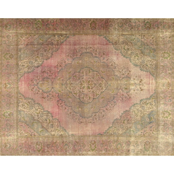 Ahgly Company Indoor Rectangle Traditional Sand Brown Persian Area Rugs, 8' x 10'