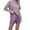 Purple, variant on Asklazy Women's Pajamas Set short Sleeve and short Pants 2 Piece Pjs Sleepwear with Pockets,US Size,White,2XL