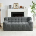 thumbnail image 2 of 2 Seat Full Sponge Compression Velvet Sofa, Modern Minimalist Comfortable Sofa, Comfy Floor Sofas for Living Room Apartment, No Assembly Required, 2 of 8
