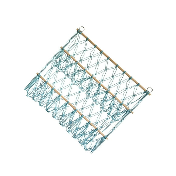 ziyahi Stuffed Animals Net Hammock Cotton Rope for Playroom Decoration black Nursery Home blue 80x75cm