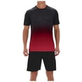 thumbnail image 2 of Men's Rose Red Fitness Shirt Quick Dry Moisture Wicking Short Sleeve Mesh Sports T-Shirt, 2 of 5