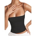 thumbnail image 4 of ZAXARRA Women's Summer Fitted Cami Tops Solid Color Sleeveless Backless Cropped Going Out Tops, 4 of 9