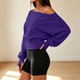 thumbnail image 7 of cocolona Off Shoulder Cropped Sweatshirts for Women Solid Color Long Sleeve Casual Shirts Sporty Trendy Fall Outfits, 7 of 7