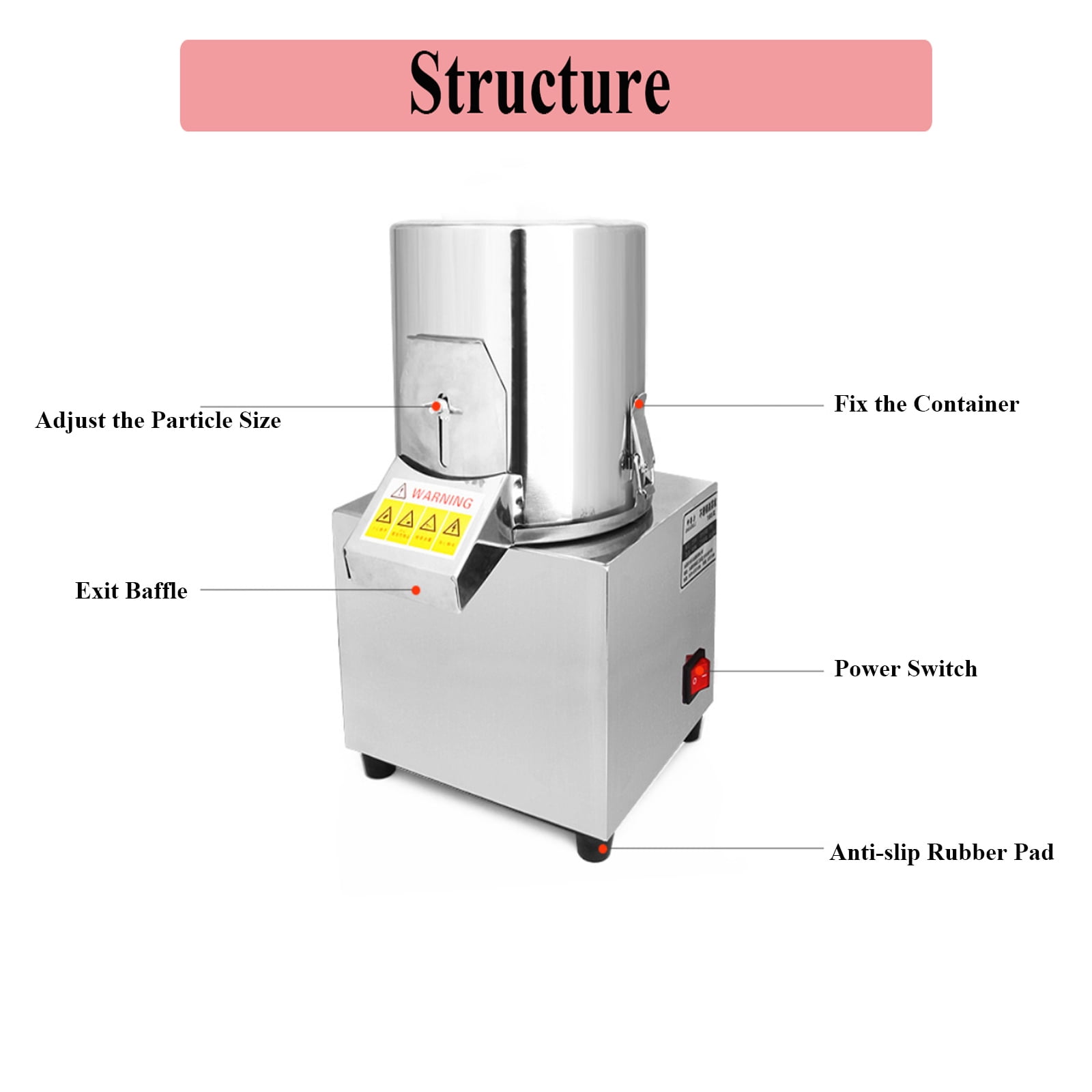 SHILINTONG Commercial Food Processors, Silver