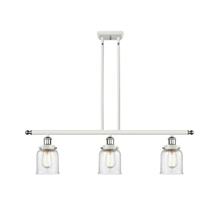 

Innovations Lighting Bell - 3 Light 36 Island Light - 5 Shade Seedy/White and Polished Chrome