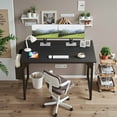 thumbnail image 3 of Furmax 40 Inch Office Desk Modern Computer Desk with Storage Bag Writing Table with Headphone Hook, Black, 3 of 8