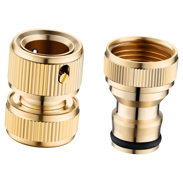 Conector Rápido Manguera Jardín Adaptador de Alta Presión Acoplamiento de Latón Antifugas Fácil Conexión Adecuado para Tareas de Riego Lavado de Autos y Uso Doméstico Exterior estilo A