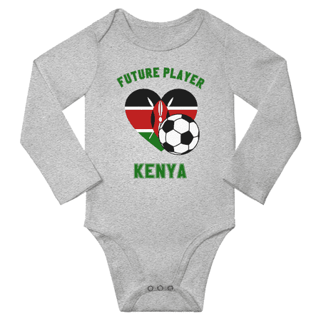 

Future Kenya Soccer Player Baby Long Slevve Romper (Gray 6-12 Months)