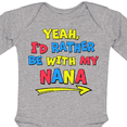 thumbnail image 4 of Inktastic Yeah I'd Rather be with My Nana in Red Yellow and Blue Boys or Girls Long Sleeve Baby Bodysuit, 4 of 5