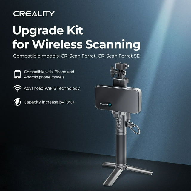 Creality Kit de Mise à Niveau pour Numérisation Sans Fil pour CR-Scan Furet/CR-Scan Furet SE avec WiFi6 Support de Mise à Niveau Sans Fil Win/MAC/iOS/Android Grande Capacité de Batterie et Faible Consommation d'Énergie