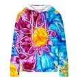 thumbnail image 5 of Tqcoqu Women's Tie Dye Waffle Knit Hoodie,Drawstring Hood Long Sleeve Casual Pullover Plus Size Sweatshirt with Kangaroo Pocket, 5 of 8