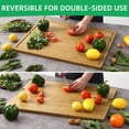 thumbnail image 4 of ATENOW 24 x 18 inch Extra Large Bamboo Cutting Boards for Kitchen, Carving Board for Meat, Turkey, Vegetables, BBQ, Cheese, Chopping Butcher Block with Juice Groove, 4 of 7