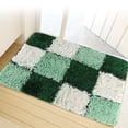thumbnail image 2 of Non-slip Floor Mat Bathroom Water Absorbant Mat Home Entrance Doormat (Plaid Green), 2 of 7
