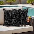 thumbnail image 4 of Abstract Style Outdoor Waterproof Pillow Covers, Black Face Line Modern Character Art Decorative Square Throw Pillowcase Sofa Cushion Sham for Patio/Couch/Chair, 18"x18" 2 Pack, 4 of 8