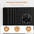 thumbnail image 3 of Queen Size Bed Frame, Adjustable Height Headboard, Velvet Upholstered Platform Bed Frame, No Box Spring Needed, Easy Assembly, Black, 3 of 7