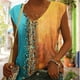 thumbnail image 2 of Mujeres camiseta de verano suelta casual multi color V cuello sin mangas gradiente superior para mujeres niñas, 2 of 7