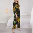thumbnail image 3 of Pofeuu Mardi Gras Surface Print Womens Pajamas Set Long Sleeve Sleepwear Button Down Nightwear Soft Pj Lounge Sets Button Down Pajamas Women-Medium, 3 of 7
