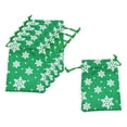 thumbnail image 1 of 6Pcs Christmas Burlap Gift Pouches with Drawstring 4x5.5inch Accessories Packing Green, 1 of 8