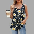 thumbnail image 2 of UPPADA Camisoles Mignonnes pour Femmes Tendance Col Rond à Fleurs Hauts d'Été Sans Manches Blouses Chic Décontracté Débardeurs Graphiques Noir,P, 2 of 5