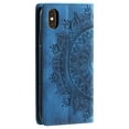 thumbnail image 3 of Case for iPhone XS / iPhone X Wallet Case for Women Girls with Credit Card Holder, Embossed Flower Pattern Magnetic Flip PU Leather Purse Shockproof Protective Phone Cover, Blue, 3 of 10