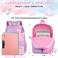 thumbnail image 2 of DAKIMOE School Backpack Starry Rainbow Bookbag Cute Large Capacity Backpack Multifunction Fashion Casual Laptop Travel Daypacks Kawaii Bag For Teens Students, Purple, 17 inch, 2 of 8