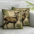 thumbnail image 3 of Leisuo Vintage Wildlife AnimalsThrow Pillow Covers Squirrel Bear Elk Rabbit with Green Plants Cushion Cover Home Decor Square Pillowcase (Animals), 3 of 5