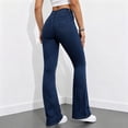 thumbnail image 6 of BODOAO Flare Jeans for Women High Waisted Denim Pants with Fitted Hip and Thigh Wide Flared Leg Classic Five Pocket Bell Bottom Silhouette Casual Everyday Jeans Dark Blue S, 6 of 7