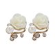 thumbnail image 1 of Qarigey Pendiente de perla con diamantes de imitación en forma de flor para mujer, Clip para la oreja para niñas, joyería con pasador de aleación, Accesorio para el cabello blanco Qarigey PS14078-01, 1 of 1