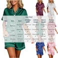 thumbnail image 3 of Yutgune Women's Satin Pajama Sets Pjs Sets For Women Satin Button Up Shirt Shorts Pajamas For Women Set M-XXL, 3 of 6