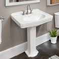 thumbnail image 5 of Whitehaus 23" Traditional Pedestal Sink with an Integrated Oval Bowl, Widespread Faucet Drilling, Low-Rise Backsplash and Overflow, 5 of 7