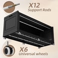 thumbnail image 7 of Collapsible Stackable 400Gal Heavy Duty Storage Bins with Lids, 5-Pack Rolling Organizer Cabinet with Doors for Home & Bedroom, Black, 39.4" W, 7 of 7