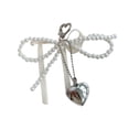 thumbnail image 4 of Llavero con lazo, cinta novedosa, creativo llavero para coche, accesorios colgantes con lazo beige, 4 of 9
