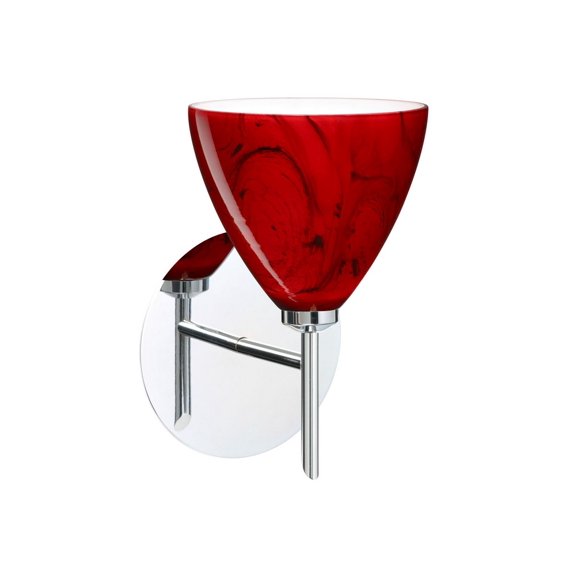 1SW-1779MA-CR Besa Lighting Mia-One Light Mini Wall Sconce-5 Inches Wide by 7.5 Inches High-Chrome Finish-Magma Glass Color-Halogen Lamping Type