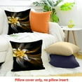 thumbnail image 4 of PRATYUS Yellow Flower White Petals Black Background Farmhouse Decor Pillow Covers for Home Sofa Couch Set of 1 - Soft Linen Material 18x18in, 4 of 5