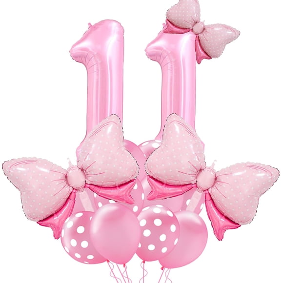 Set de globos rosa número 11 para cumpleaños, 40 pulgadas