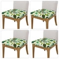 thumbnail image 2 of Gaeub Green Avocado Square Chair Seat Covers, Stretch Fitted Printed Chair Seat Cushion Cover for Kitchen, Office - One Size, 2 of 9