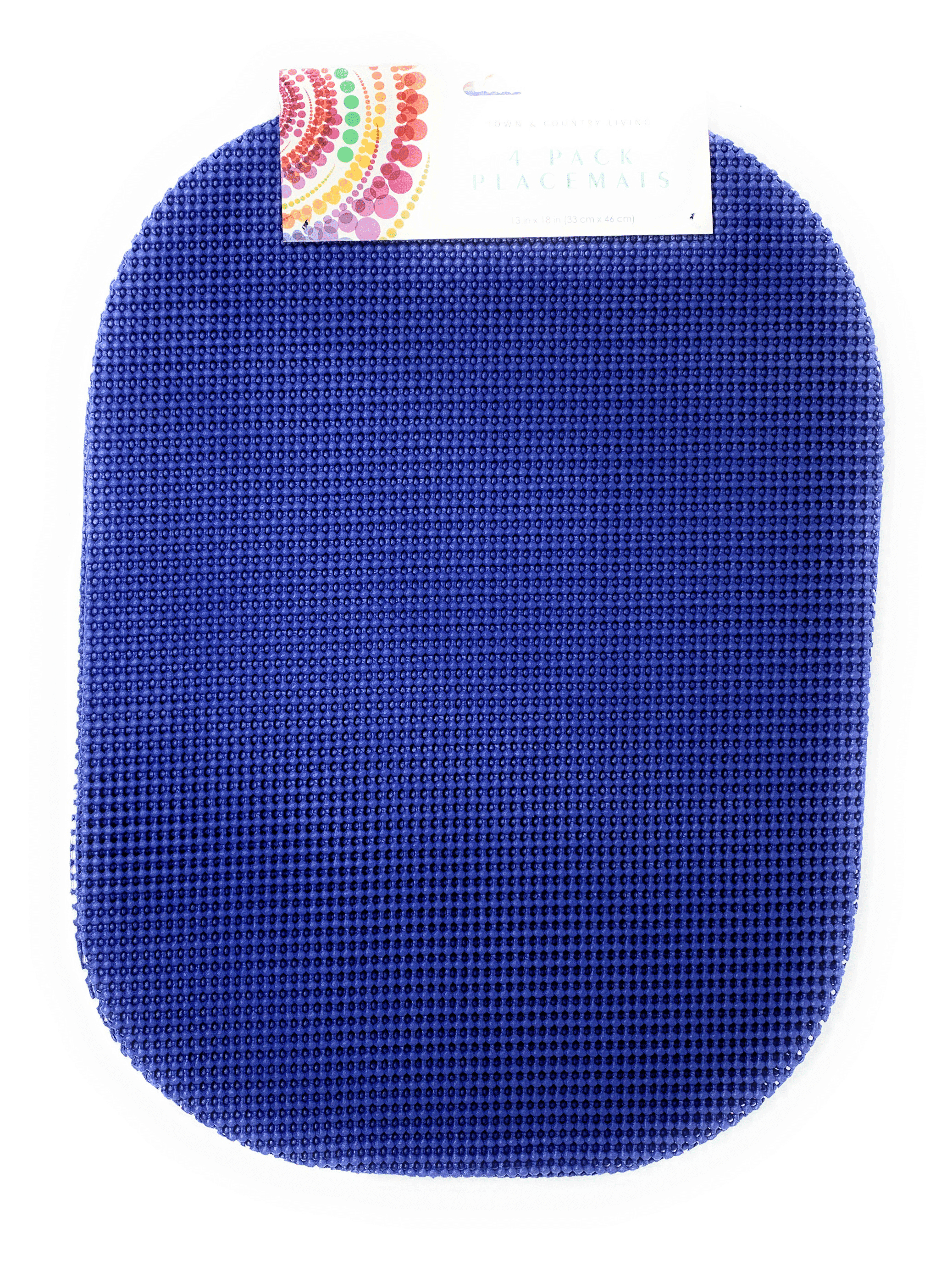 Town & Country Living Summer Grid Polyvinyl Waffle Placemats, Set of 4