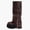 Brown, variant on Women's Mid Calf Boots Round Toe Thick Sole Side Zipper Ladies Versatile Comfort Boots Size 6.5