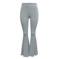 thumbnail image 5 of BOOMILK Women Solid Color High Waisted Slim Fit Stretch Casual Flared Pants Trousers Grey, 5 of 7