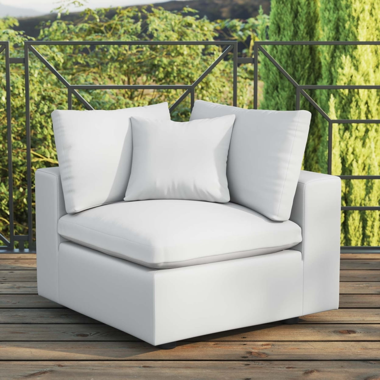 Commix Overstuffed Outdoor Patio Corner ChairEEI4904
