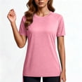 thumbnail image 5 of Hueook Summer Tshirts Upf 50+ Rash Guard Quick Dry Athletic Sun Protection Women's Fashion Summer V Neck Leisure Three-quarter Sleeve Solid Pink XL, 5 of 8