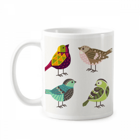 

Illustration Lovely Birds Color Pattern Mug Pottery Cerac Coffee Porcelain Cup Tableware
