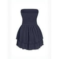 thumbnail image 2 of Strapless Textured Ruffle Mini Dress, 2 of 8