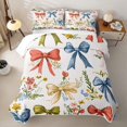 thumbnail image 2 of Homewish Vintage Floral Bow Twin Quilt Set For Women,Red Blue Yellow Retro Twin Coverlet Set,2 Pieces, 2 of 7