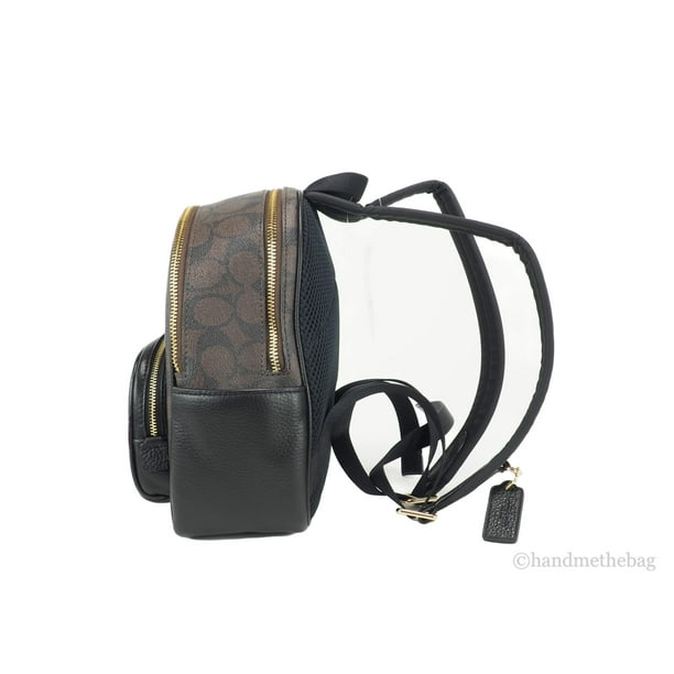 Coach (C8604) Signature Coated Mini Court Backpack in Brown Black